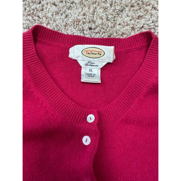 TALBOTS Women's Cardigan Sweater, Size XL, 100% CASHMERE, Hot Pink - Picture 3 of 11